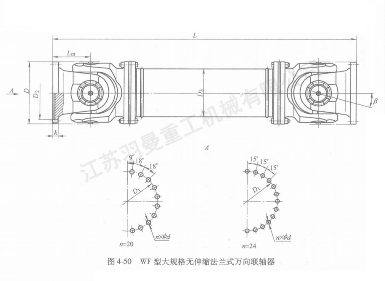 WF型大規格無伸縮法蘭式萬向聯軸器
